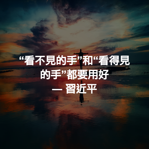 “看不見的手”和“看得見的手”都要用好 ― 習近平
