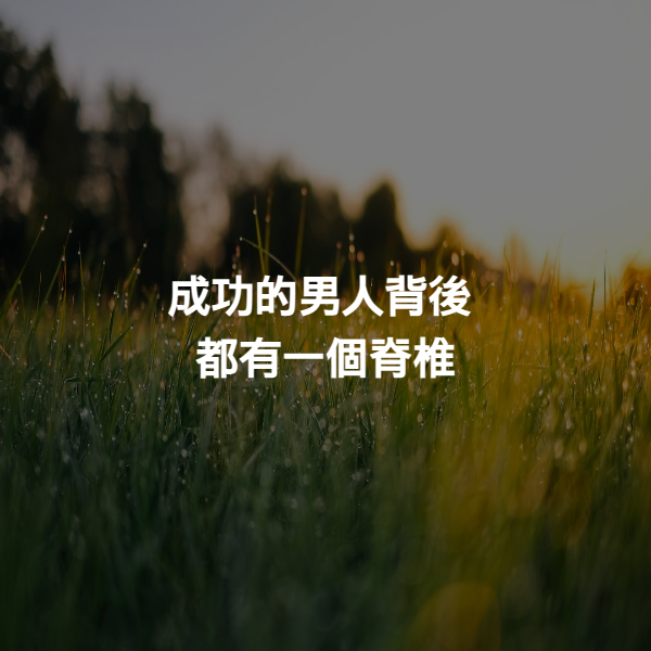 成功的男人背後
都有一個脊椎