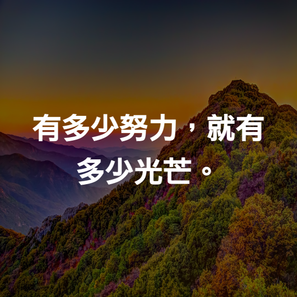 有多少努力，就有多少光芒。