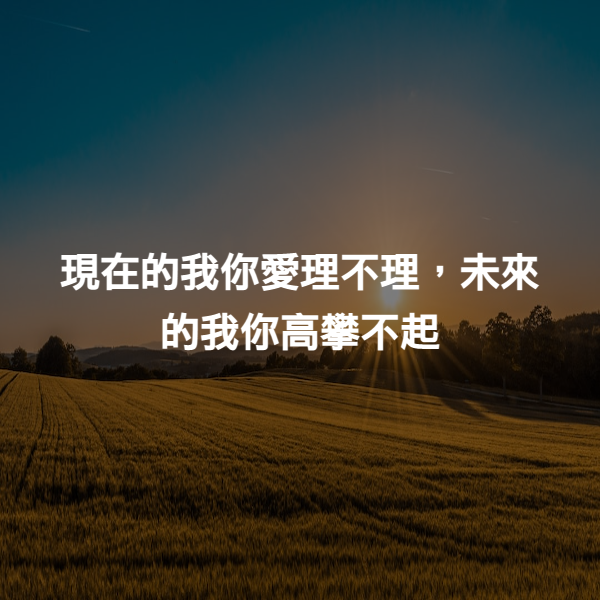 現在的我你愛理不理，未來的我你高攀不起