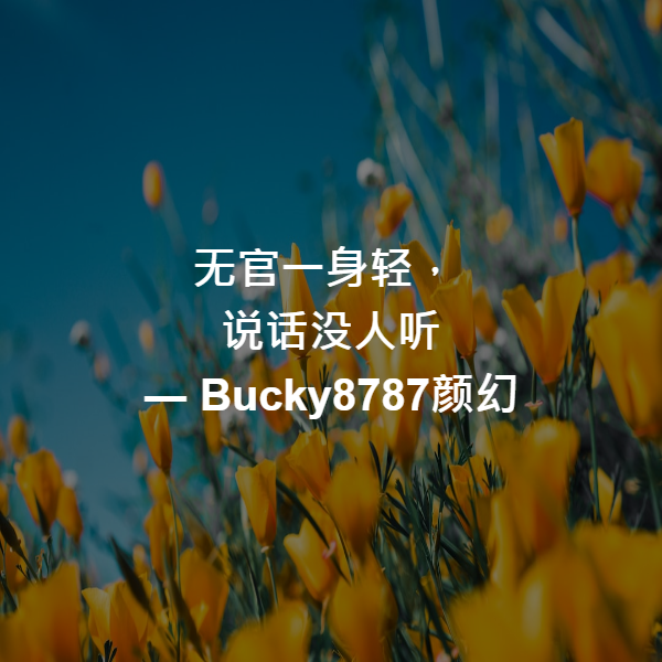 无官一身轻，
说话没人听 ― Bucky8787颜幻