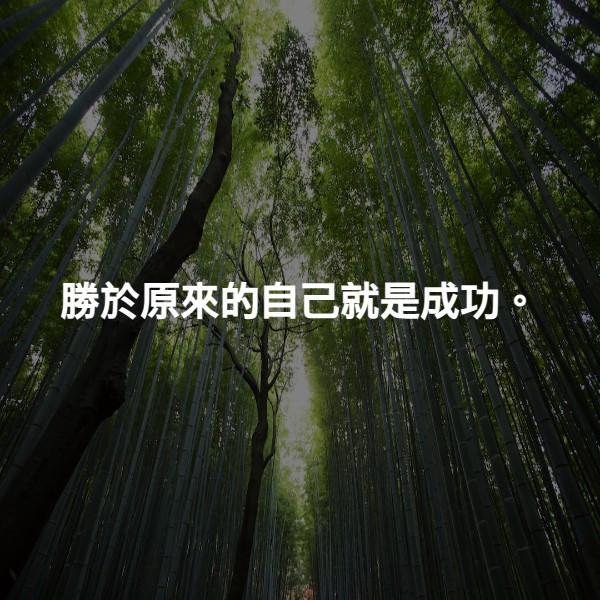 勝於原來的自己就是成功。